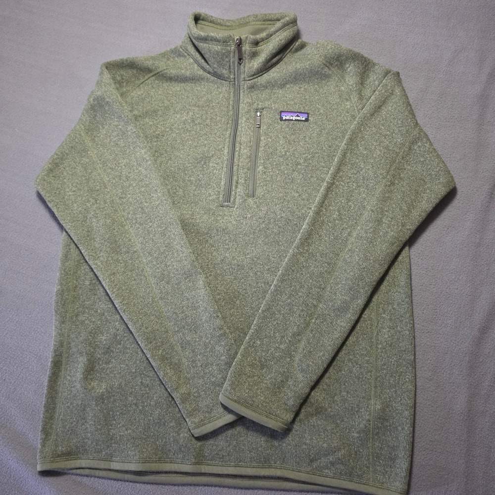 Patagonia Better Sweater 1/4 Zip Pullover Mens Large Industrial Green 25522 FA18 - Picture 2 of 9